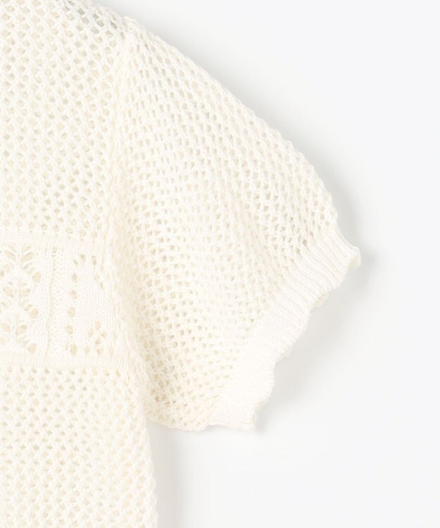 組曲 KIDS 【S-Lサイズ】クロッシェライク　カーディガン オフホワイト