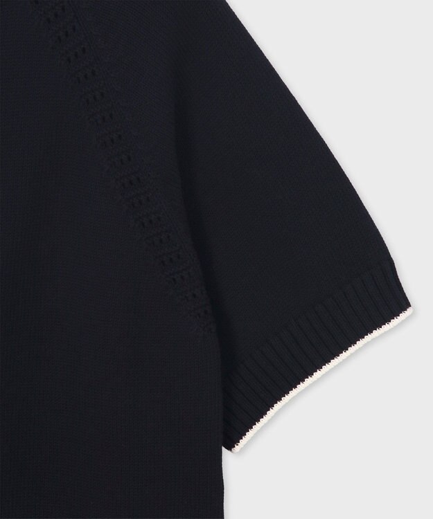 Paul Smith コットンアイレット ショートスリーブ カーディガン ネイビー