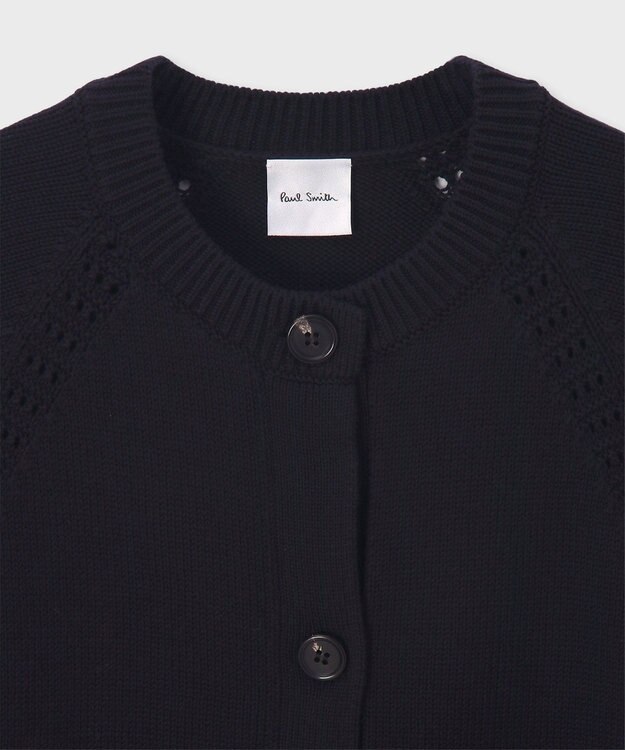 Paul Smith コットンアイレット ショートスリーブ カーディガン ネイビー