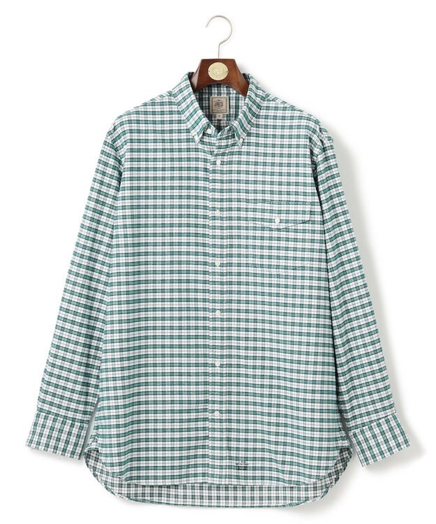 J.PRESS MEN 【KING SIZE】ストレッチ コットンネルシャツ グリーン系3