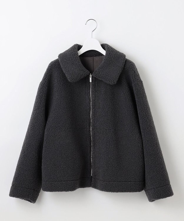 Feroux リバーシブル ムートンボアコート グレー系