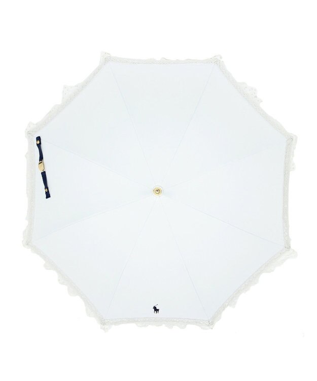 MOONBAT 【遮光/晴雨兼用日傘】POLO RALPH LAUREN(ポロ ラルフローレン) エンブフリル 長傘 遮熱 UV オフホワイト