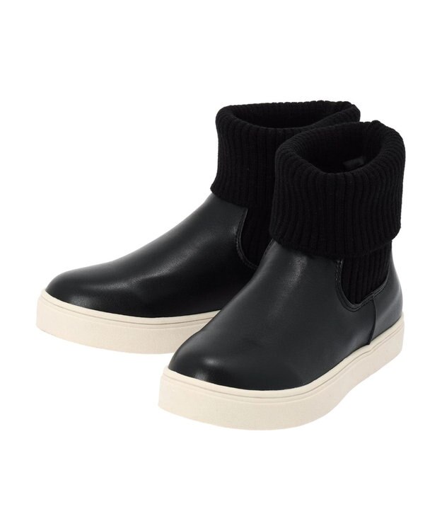 Green Parks ・ｒｉｃｈ　ｂｌｕｅ　ニットスニーカーブーツ Black