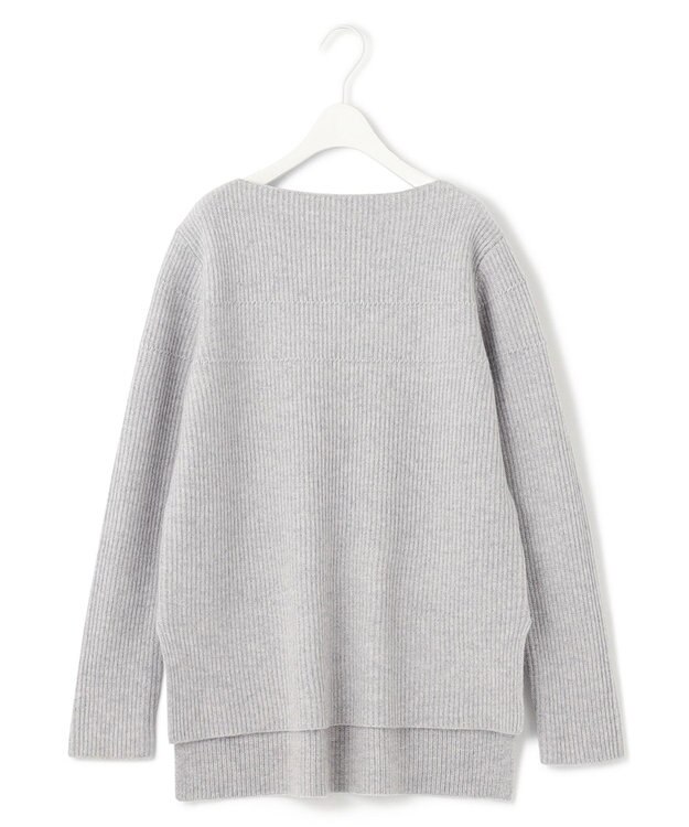 ICB 【WEB限定カラーあり】ウールカシミヤ ボートネックニット ライトグレー系