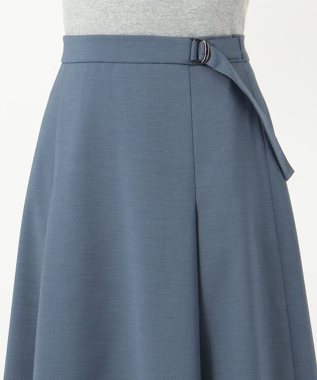 J.PRESS LADIES 【洗える】ドライタッチツイルストレッチ スカート ダルブルー系