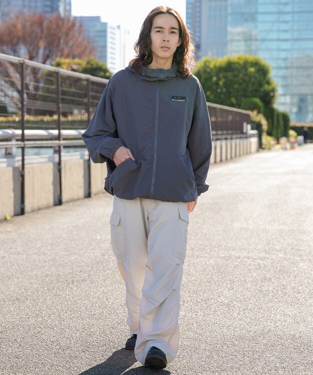 WEGO ナイロンカーゴパンツ ライトグレー