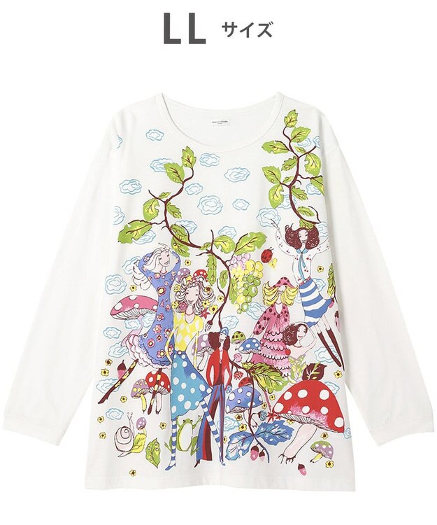 tsumori chisato SLEEP ツモリチサト トップス 長袖 ラウンドネック ルームウェア 綿100%(本体) tsumori chisato SLEEP UTX560 /ワコール アイボリー