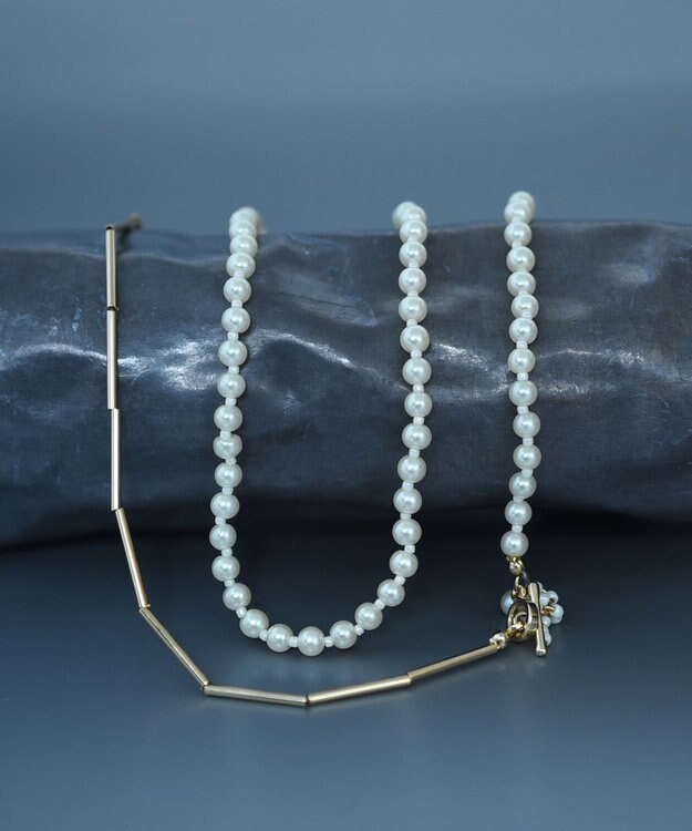 monshiro 【2WAY】ユキヤナギロング ネックレス ホワイト×ゴールド