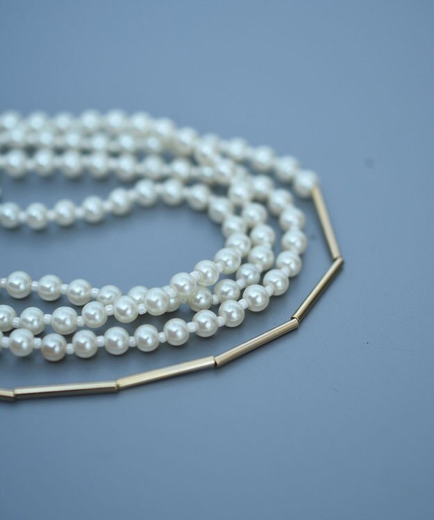 monshiro 【2WAY】ユキヤナギロング ネックレス ホワイト×ゴールド