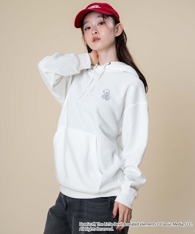 WEGO 【ユニセックス着用ITEM/裏起毛】HOTSTUFFグラフィックプルオーバー ホワイト