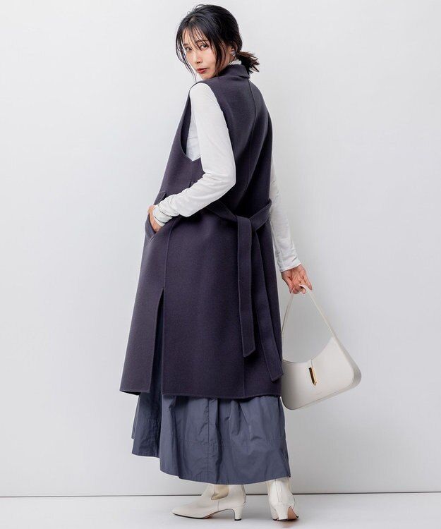 23区 S ウールリバー ロング ジレ グレー系