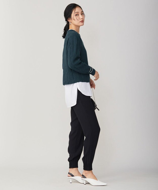 ICB 【WEB限定カラーあり・洗える】ライトダブルクロス ジョガーパンツ ブラック系