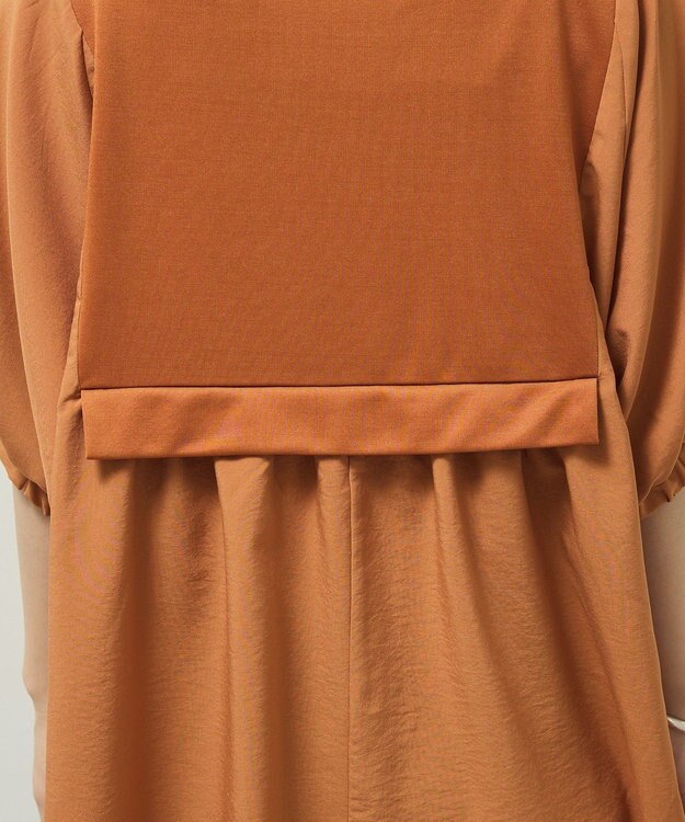 Green Parks ベスト風７分袖ドッキングプルオーバー Orange