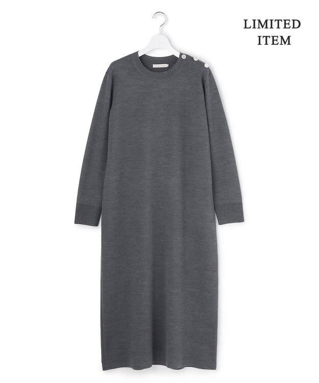 ICB 【先行予約・WEB限定】 ウールブレンドダブルフェイス ニットワンピース ミディアムグレー