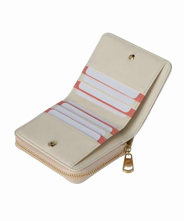 tsumori chisato CARRY tcパッチワーク ラウンドファスナー2つ折り財布 ゴールド