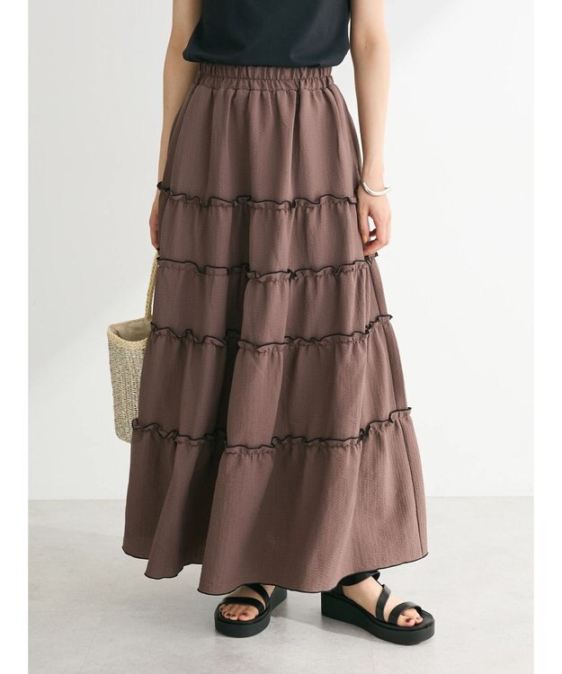 Green Parks ・SUGAR SPOON メローティアードスカート Mocha