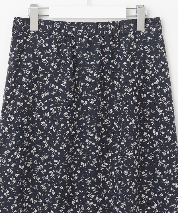 J.PRESS LADIES L 【洗える】 スパンローンフラワー フレアー スカート ネイビー系5