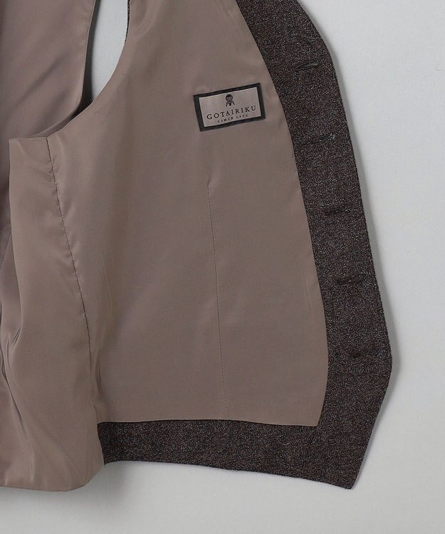 GOTAIRIKU 3ピースセットアップ対応【あたたかい】RENEWOOL ウールベスト ダークブラウン系8