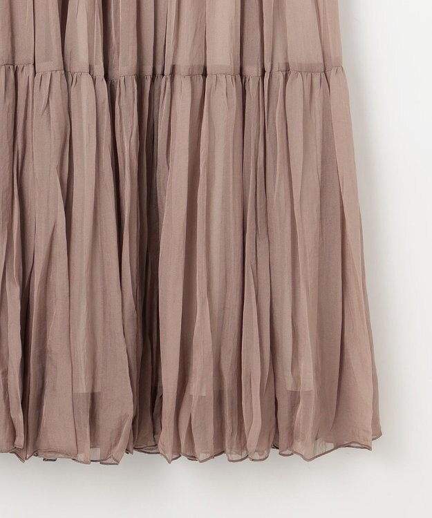 ANY SIS 【洗える】シアーワッシャーティアード スカート モカピンク