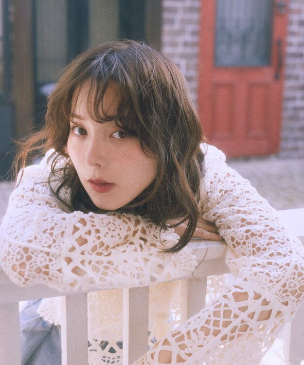 earth music&ecology クロシェ風Ｖネックカーディガン Ivory