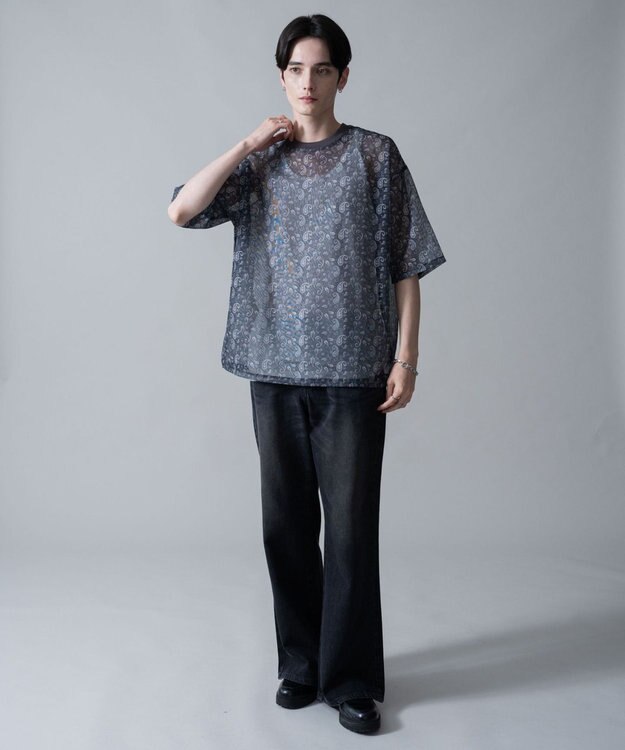 WEGO 【2点SET】メッシュパターンアンサンブルPOシャツ（SS） 柄1