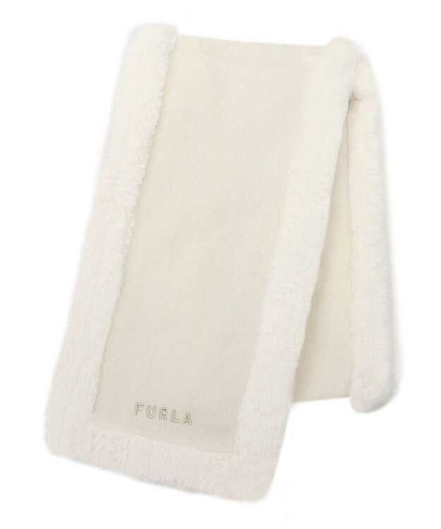 MOONBAT 【WEB限定】FURLA ファートリミングウールマフラー オフホワイト