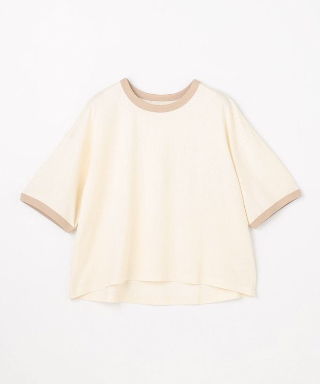 ANY リンガーTシャツ エクリュ×ベージュ