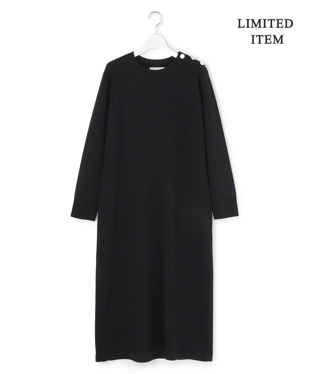 ICB 【先行予約・WEB限定】 ウールブレンドダブルフェイス ニットワンピース ブラック