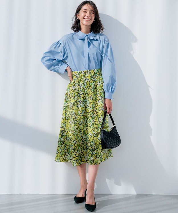 組曲 プランタンプリント フレアスカート イエロー系5