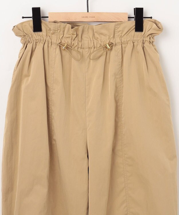 SHARE PARK LADIES ウエストギャザーパラシュートパンツ キャメル系