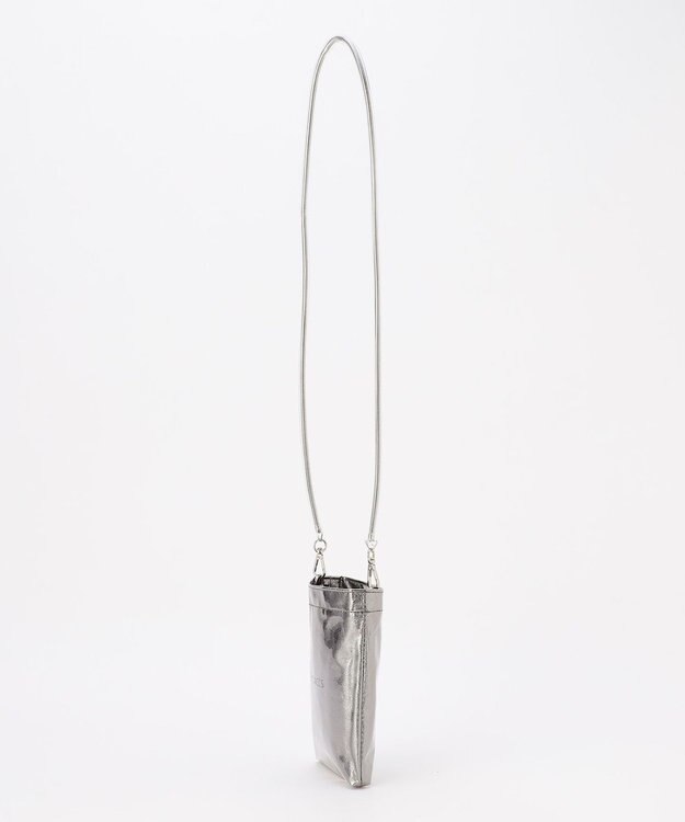 Y'SACCS PVCメタリックショルダーバッグ ガンメタリック