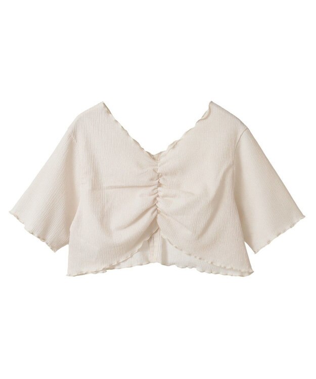 earth music&ecology ＳＥＴ２点ギャザーカットカーデ＋キャミワンピース Ivory