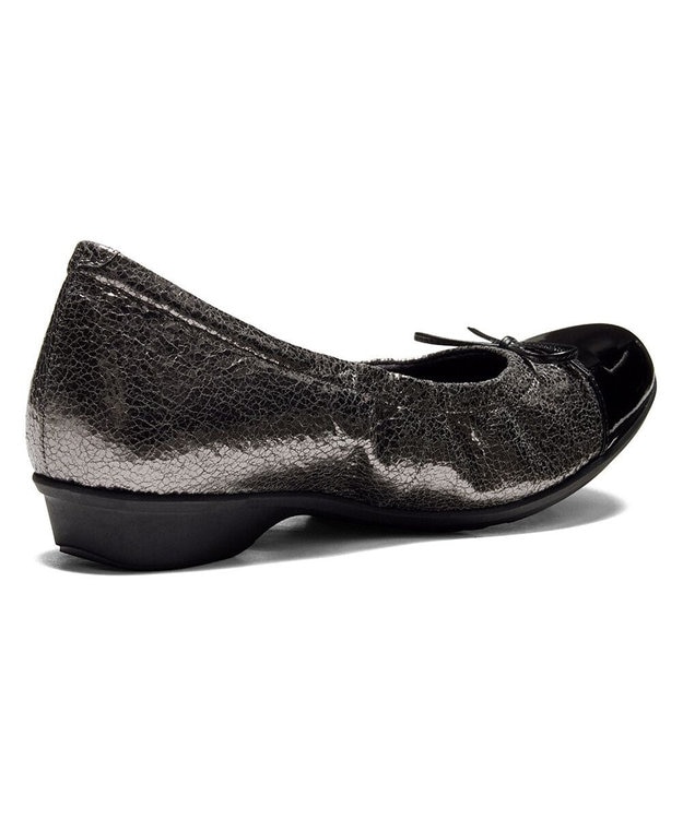 ASICS WALKING ペダラ レディース 2E 2.0cmヒール ガンメタル×ブラック(エナメル)