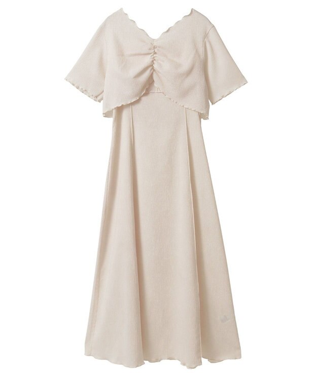 earth music&ecology ＳＥＴ２点ギャザーカットカーデ＋キャミワンピース Ivory