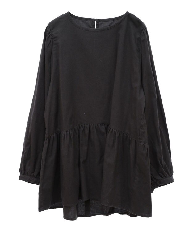 CRAFT STANDARD BOUTIQUE ボリュームスリーブウエストギャザーチュニック Charcoal Gray