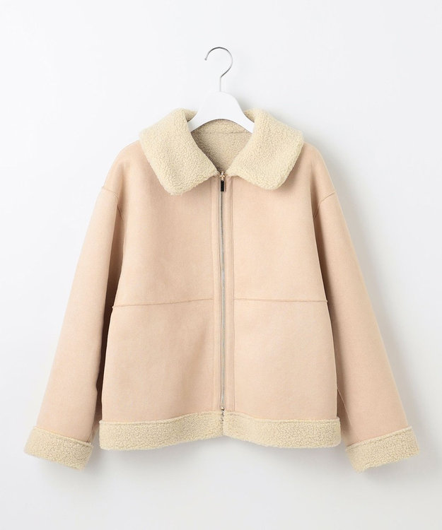 Feroux リバーシブル ムートンボアコート アイボリー系