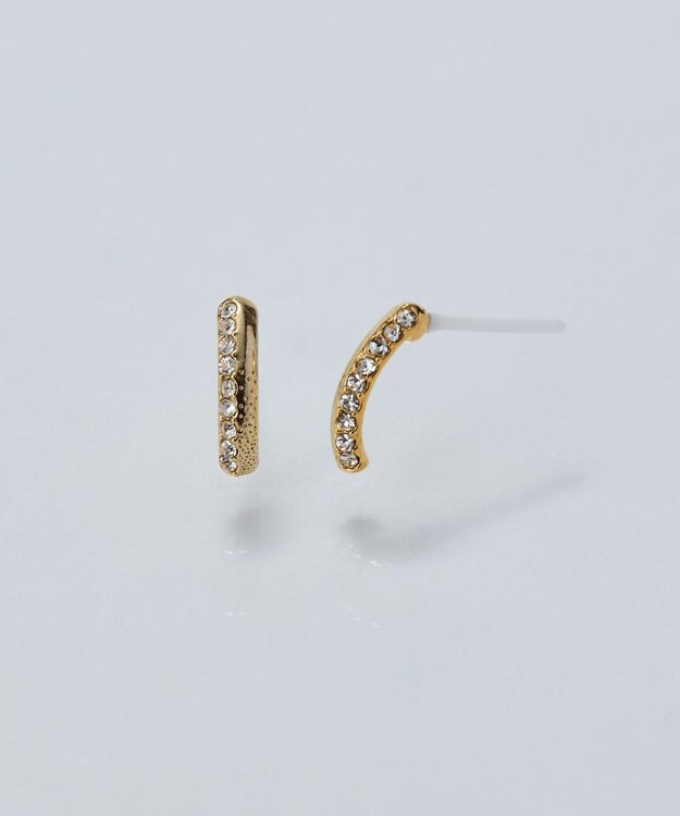 Phoebe 【金属アレルギー対応】テクスチャードスパークビジューピアス/ニッケルフリー ゴールド ゴールド