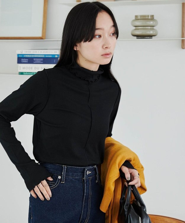 WEGO ソフトタッチカラーリブロンT ブラック