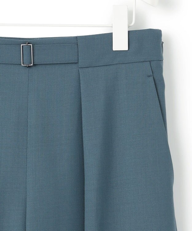 ICB 【UVケア・洗える】ウール2WAYストレッチ ワイドストレートパンツ ダルブルー系