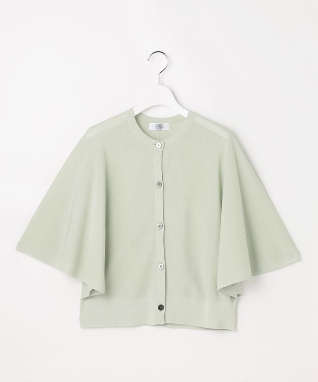 J.PRESS LADIES COTTON ACETATE DRY バタフライスリーブ カーディガン ライトミント系