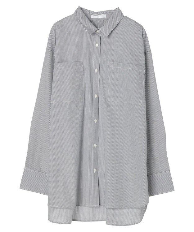 Green Parks 胸元ポケットイージーケアストライプシャツ Green