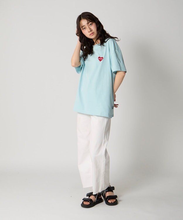 OP／FILA 【Ocean Pacific】ワンポイントベーシックTシャツ ライトブルー