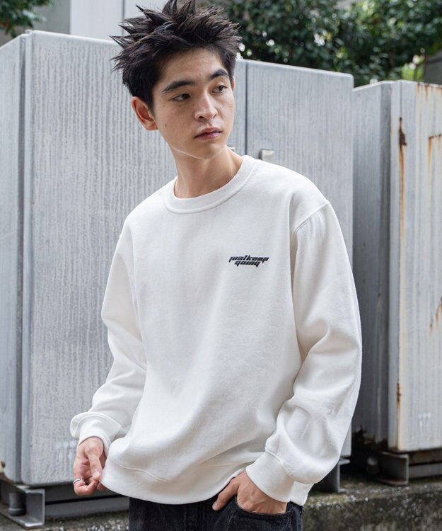 WEGO 【ユニセックス着用ITEM】リラックスフィットグラフィックプルオーバー ホワイト