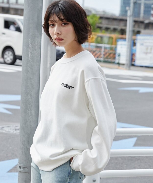 WEGO 【ユニセックス着用ITEM】リラックスフィットグラフィックプルオーバー ホワイト