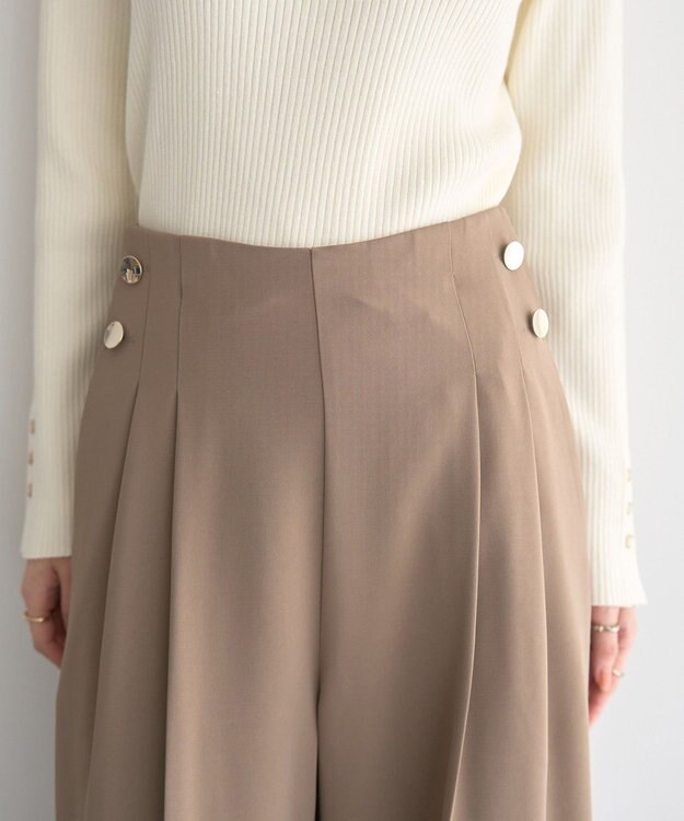 YECCA VECCA 金釦ワイドパンツ Beige