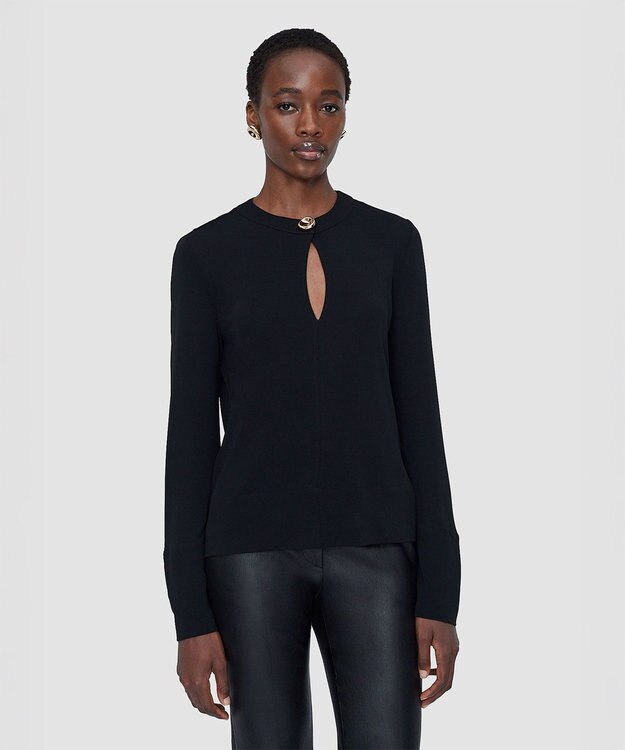 JOSEPH フルイドジャージー　ブラウス Black