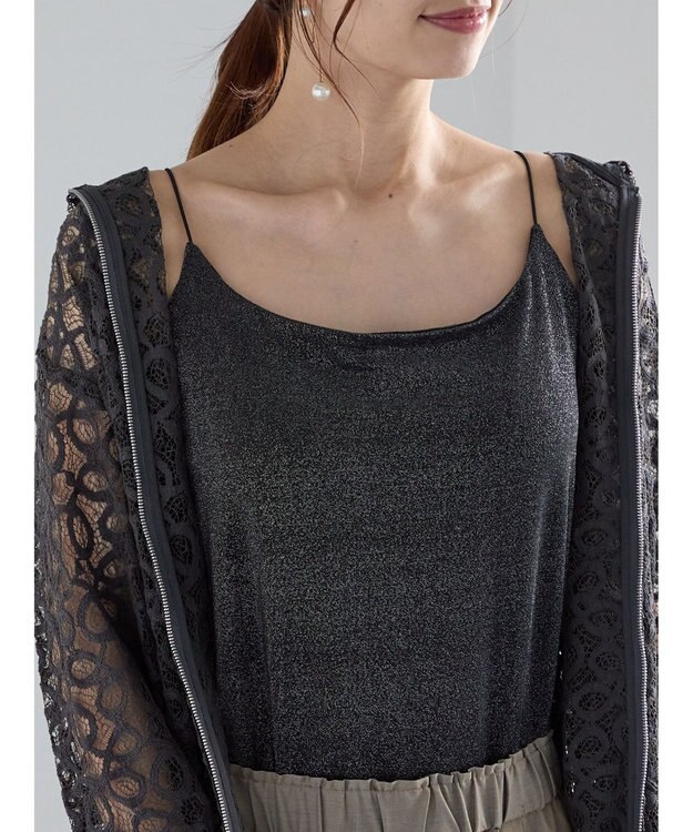 Te chichi シャイニーカップ付きキャミソール ブラック