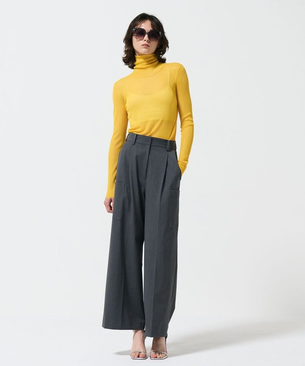 GRACE CONTINENTAL シアーリブタートルトップ イエロー