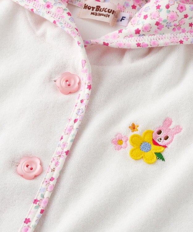 MIKI HOUSE HOT BISCUITS 【70-90cm】 パイル素材 おでかけポンチョ ピンク