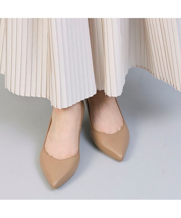 MODE ET JACOMO <MODE ET JACOMO>ポインテッドトゥプレーンパンプス ダークベージュ